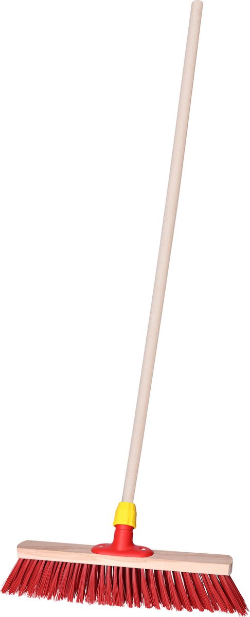 Goedkoopste Straatbezem SAGA voor bestratingen en vlonders - Harde bezemkop - 40 cm breed - Houten steel van 120 cm