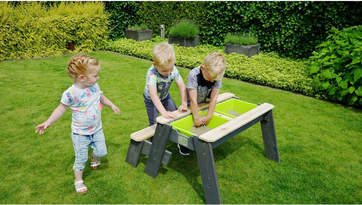 Bol.com EXIT Aksent Zand- Water- & Picknicktafel (1 Bankje) - Watertafel - Zandbak - Hout - Kinderen Buiten aanbieding
