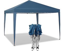 Gazebo Pop-Up Tent - Waterdichte Pagode - Zonwering Luifel - Stevig en Stabiel, UV- en Regenbestendig, Eenvoudige Opstelling - 3 x 3 m Blauw