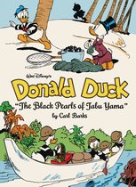 Walt Disney's Donald Duck 'The Black Pearls of Jabu Yama' door Carl Barks. Donald en neefjes in een boot, Donald Duck jaagt op krabben.