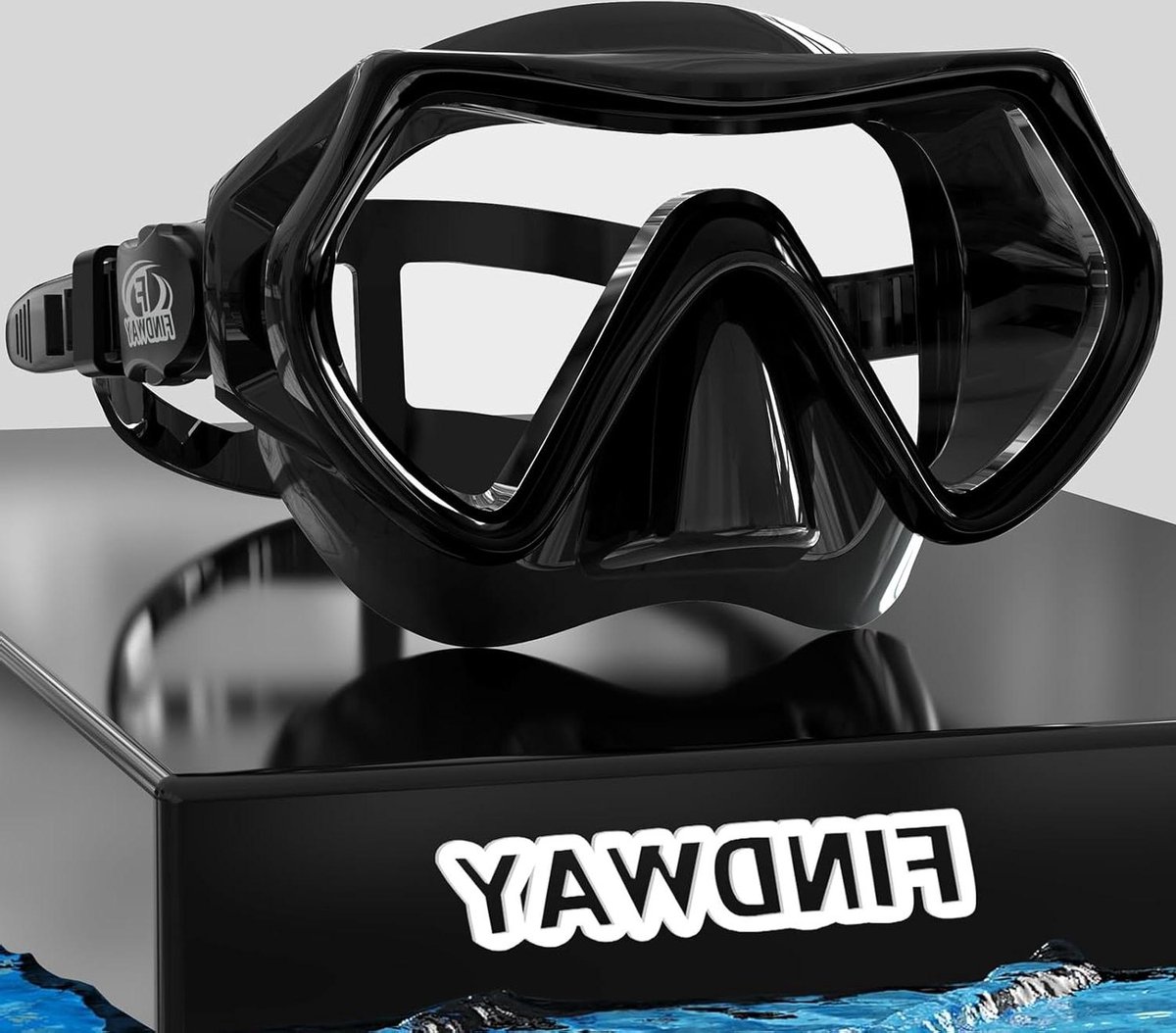 Duikbril 180°view duikmasker voor volwassenen en jongeren - anti-condens en anti-UV - gehard glas - breed zicht - eenvoudig verstelbaar - riemmasker voor duiken