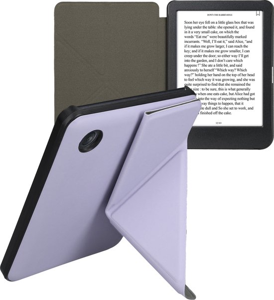 kwmobile e-reader hoesje geschikt voor Kobo Clara BW / Colour hoes - Ereader flip case met standaard - E reader cover van kunstleer - In lavendel — afbeelding 5