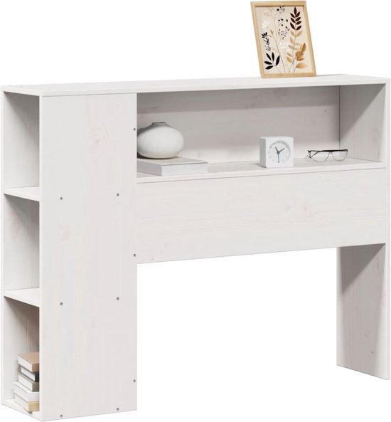 vidaXL - Tête de lit - avec - espace de rangement - 90 - cm - solide - bois de pin - blanc