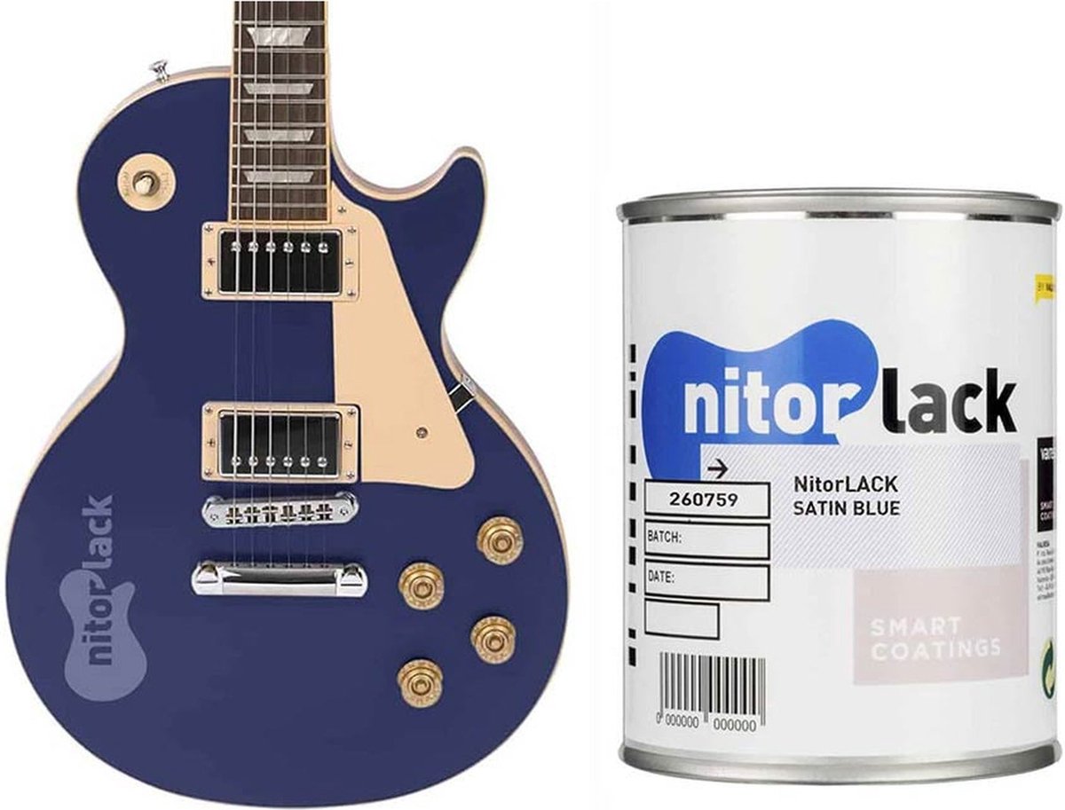 NitroLACK Nitrocellulose Lak Satin Blue voor Gitaar 400ml/500ml