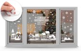 Q2P - Kerst Raamstickers - Kerstdorp - Wit - Raamdecoratie Stickers - Raamversiering – Dorp - Kerst - 87 Stuks