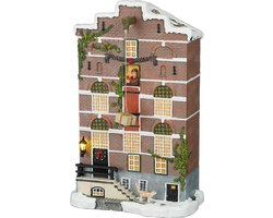 LuVille Kerstdorp Miniatuur Pakhuis Gevel - L19 x B11 x H29 cm