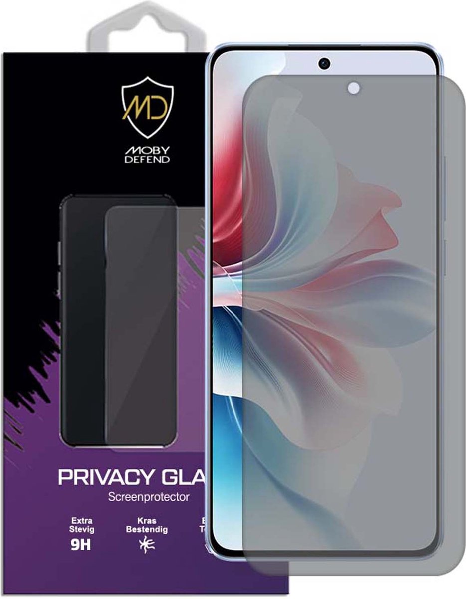 MobyDefend Screenprotector - Geschikt voor Oppo Reno11 F - Matte Privacy Glass Screensaver