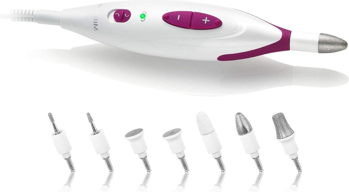 Manicureset Elektrische Manicure & Pedicure Set Met 7 Nagelverzorgingshulpstukken 2 Snelheidsinstellingen Voor Nagels Nagelriemen En Eelt