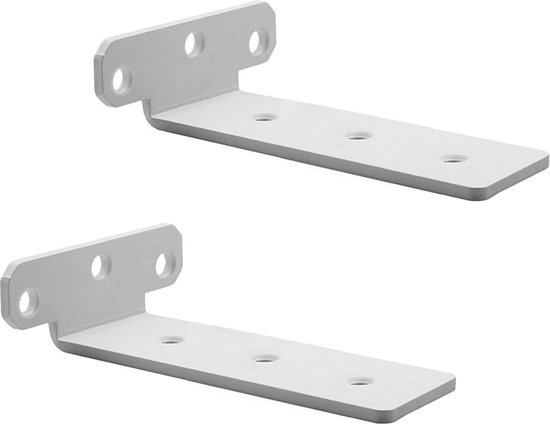 MIUGO Heavy Duty Plankbeugel 4 stuks, zwevende plankbeugels 8 inch lang, beugels voor planken, zwart gecoat metalen wandplank steunbeugels (1/5 inch dik