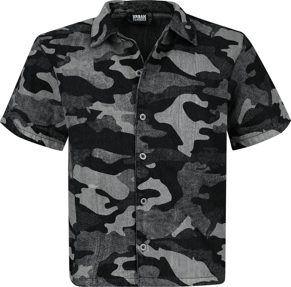 Urban Classics Laser Camo Printed Boxy Shirt Shirt met korte mouwen camo L Zwarte Camouflage