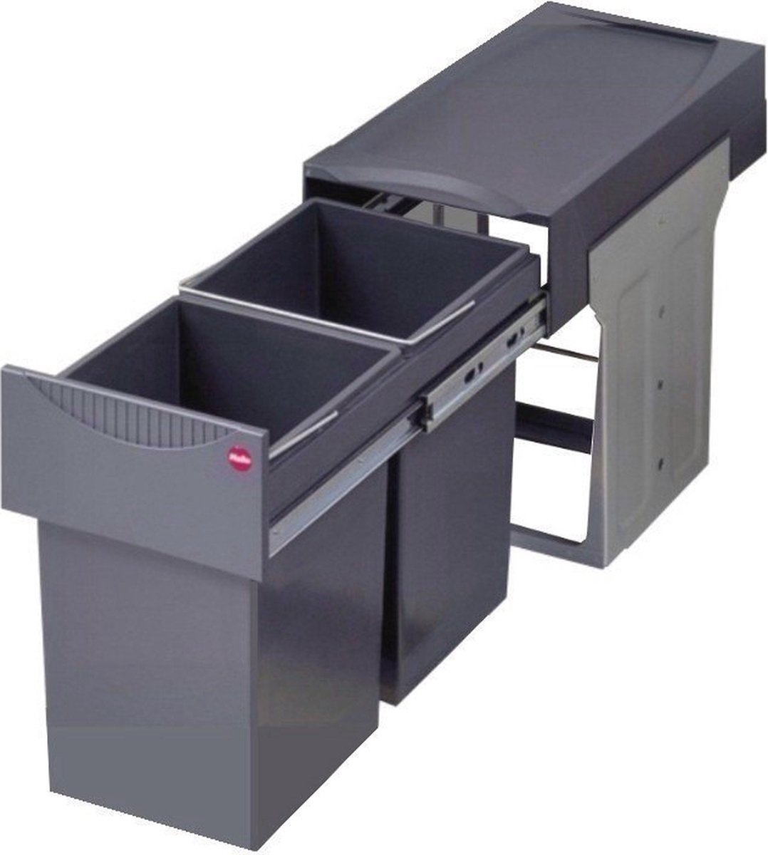 Goedkoopste Afvalemmer voor inbouw 30 cm breed | 2 x 15 liter, volledig uittrekbaar, ruimtebesparend