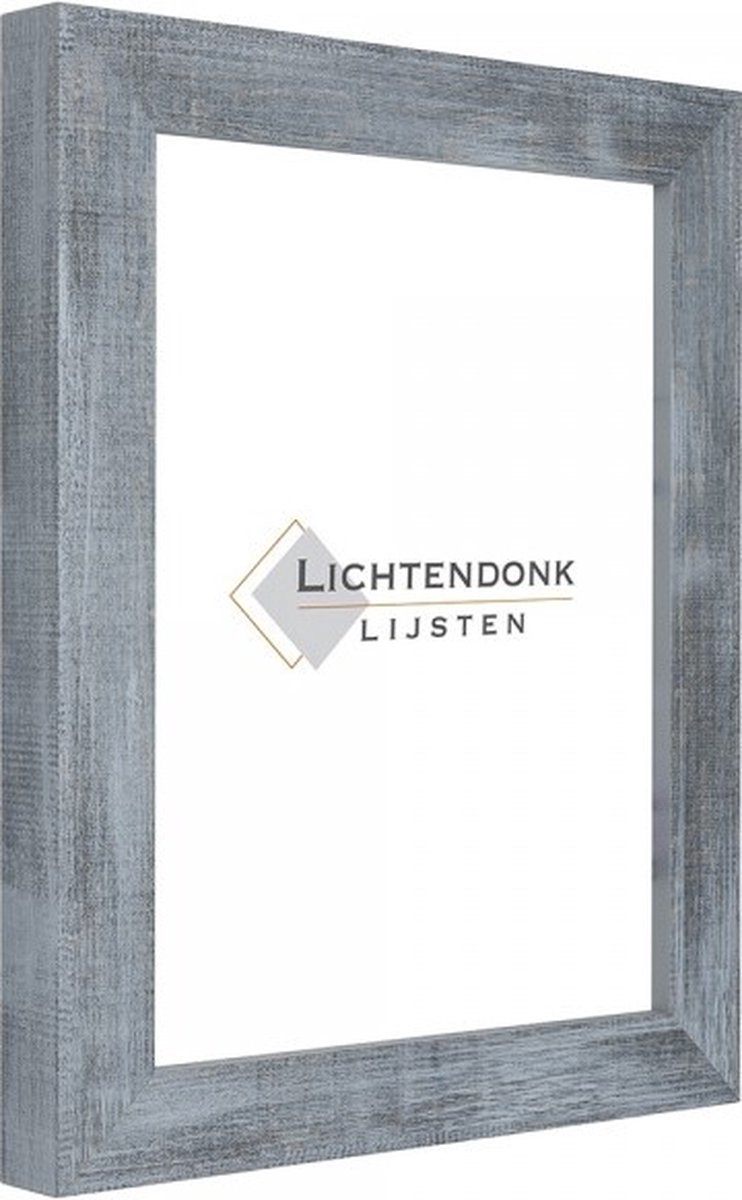 Lichtendonk Fotolijst Blauw - Houtlook - Fotomaat A2 42x59.4 - Ontspiegeld Glas - Art.nr. 55-549