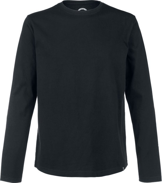 Zwart longsleeve shirt, op witte achtergrond.