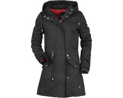 R.E.D. Rock-Engineered Design Zwarte winterjas met twee klepzakken - Dames - S