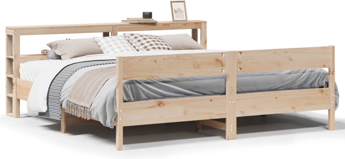 vidaXL - Bedframe - zonder - matras - massief - grenenhout - 200x200 - cm