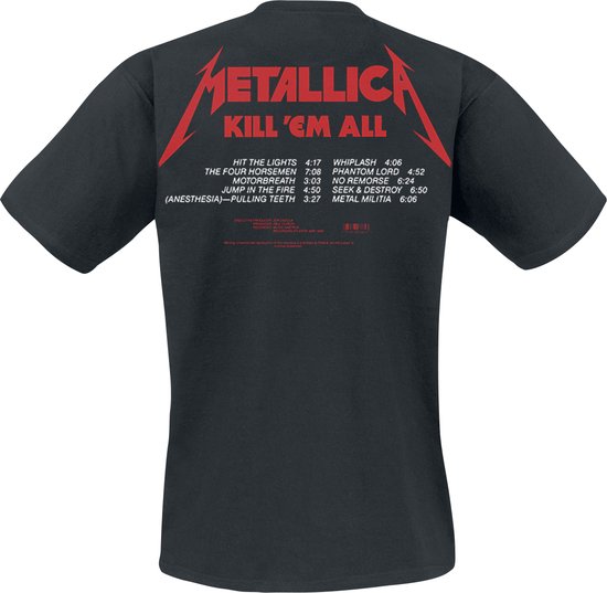 Metallica Tshirt Homme -L- Kill 'Em All Tracks Zwart