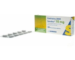 Sandoz Allergietabletten Cetirizine 1HCI 10 mg - 2 x 30 tabletten