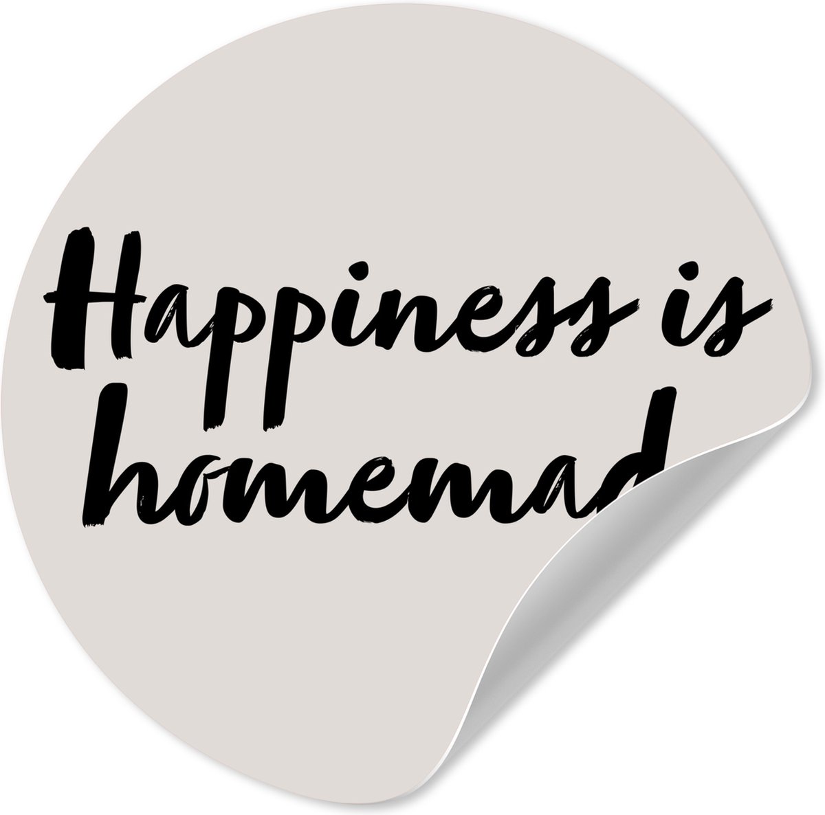 WallCircle® - Behangcirkel 80x80 cm - Muurstickers Happiness is homemade - Kookplaat - Thu