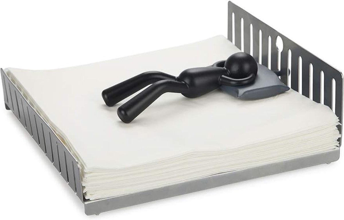 Serveerstandaard Nap Zilver Zwart gekleurd bed met gewicht als bord Napping Servie