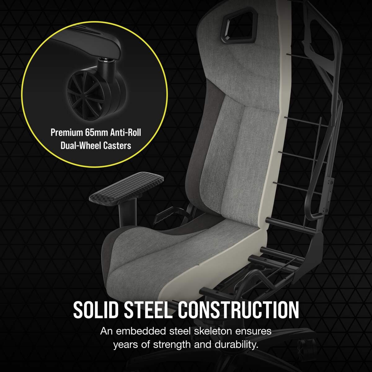 CORSAIR T3 RUSH Gaming Stoel - Grey/Charcoal thumbnail 6