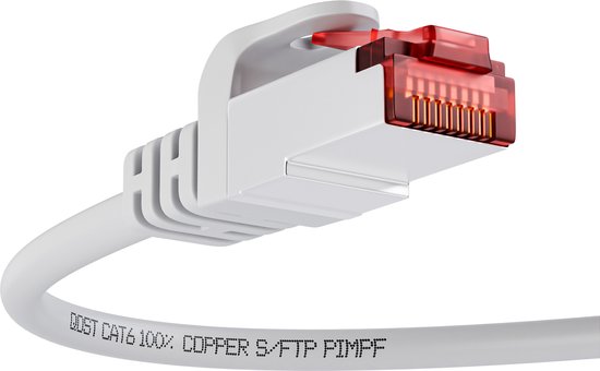 Qost - Câble internet CAT6 - 100% cuivre / SFTP - 10 Gbps / 250 MHz - Connecteurs RJ45 - Câble patch / Câble réseau - 10 Mètres - Wit
