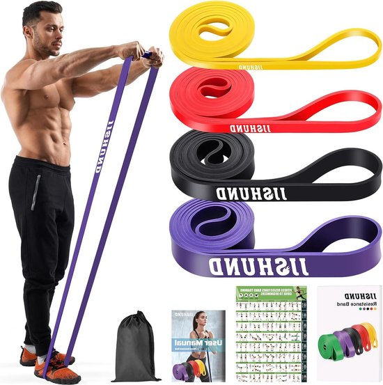 4 Stuks Weerstandsbanden Set - Elastische Fitness Banden Voor Krachttraining