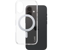 CARE by PanzerGlass Feature Case - Transparant w. - Zilver Kickstand & MagSafe iPhone 16