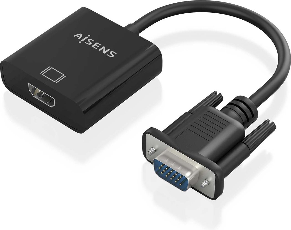 AISENS A115-0873 video kabel adapter 0,2 m HDMI + 3.5mm + Micro-USB Type-B VGA (D-Sub) Zwart