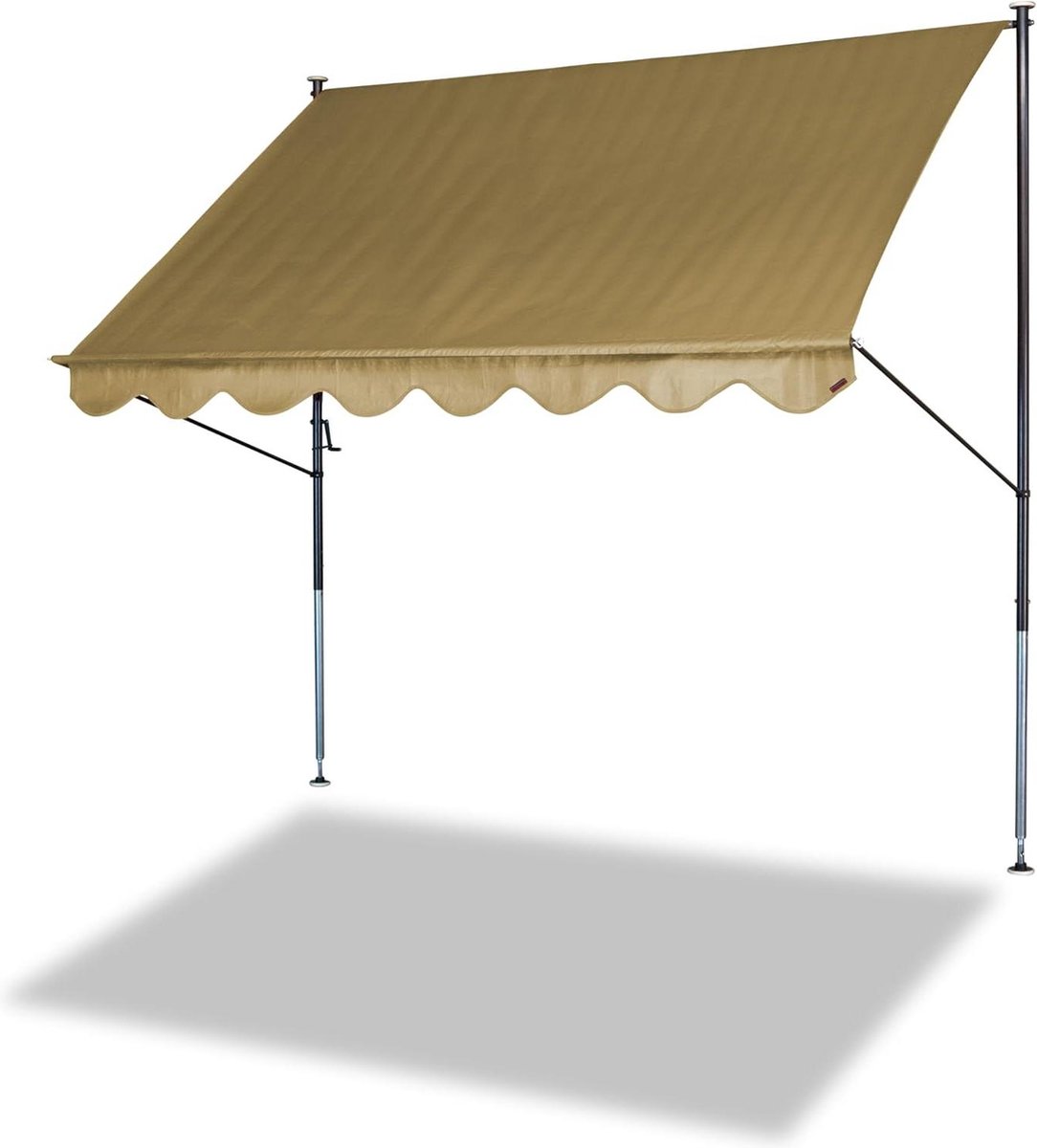 Balkon zonnescherm zonder boren Freizeitmöbel GmbH Klemluifel montage zonder pluggen ideale balkonluifel voor huurwoningen beige 350 cm Balkon zonnescherm zonder boren
