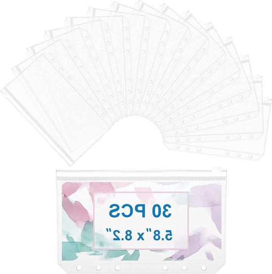 5 transparante cash enveloppen A5 – Budget Binder