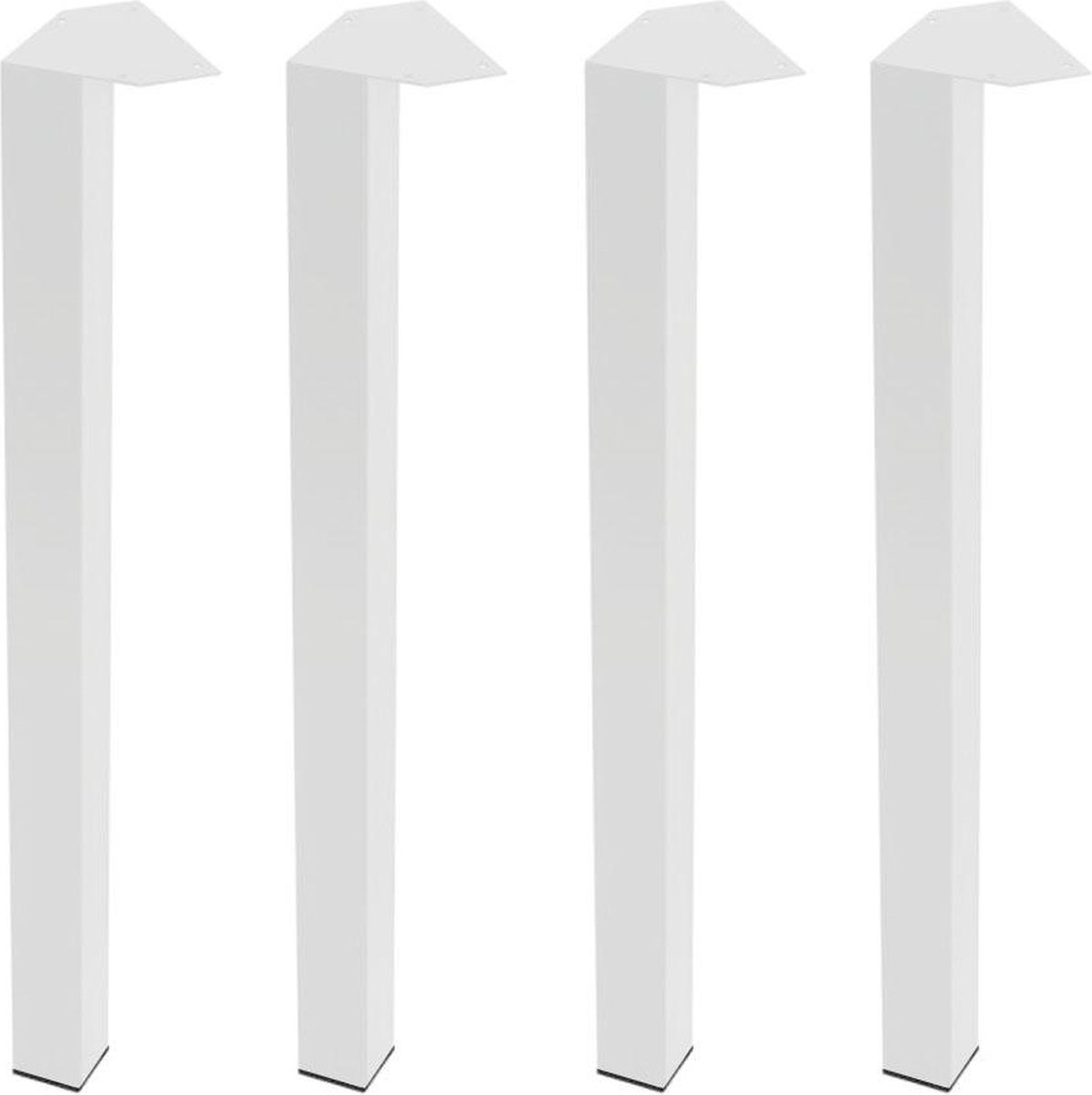 FLE - Stalen meubelpoot wit vierkant 5 bij 5 cm en hoogte 72 cm (5 x 5 cm) - 4 stuks