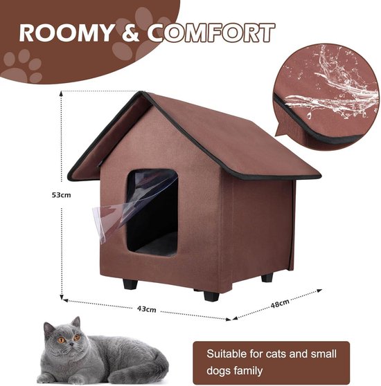 Vinnypet Kattenhuis voor buiten, winterbestendig, waterdicht en warm