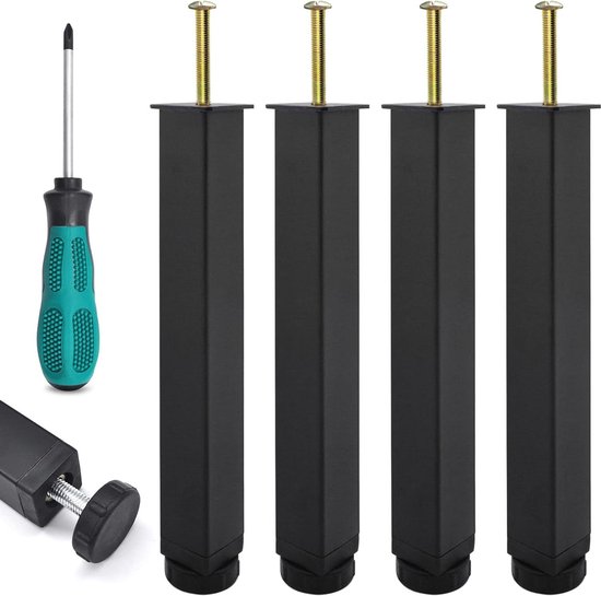 4 stuks verstelbare meubelpoten, 12-18 cm, in hoogte verstelbaar
