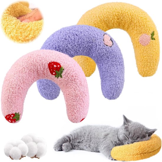 Lange Pluche Kussen Kat - Extra Zachte Knuffelkat - 4 Kleuren & 6 Maten (50-150cm) - Ideaal Slaap- of Cadeaukussen voor Kinderen(Geel,150cm