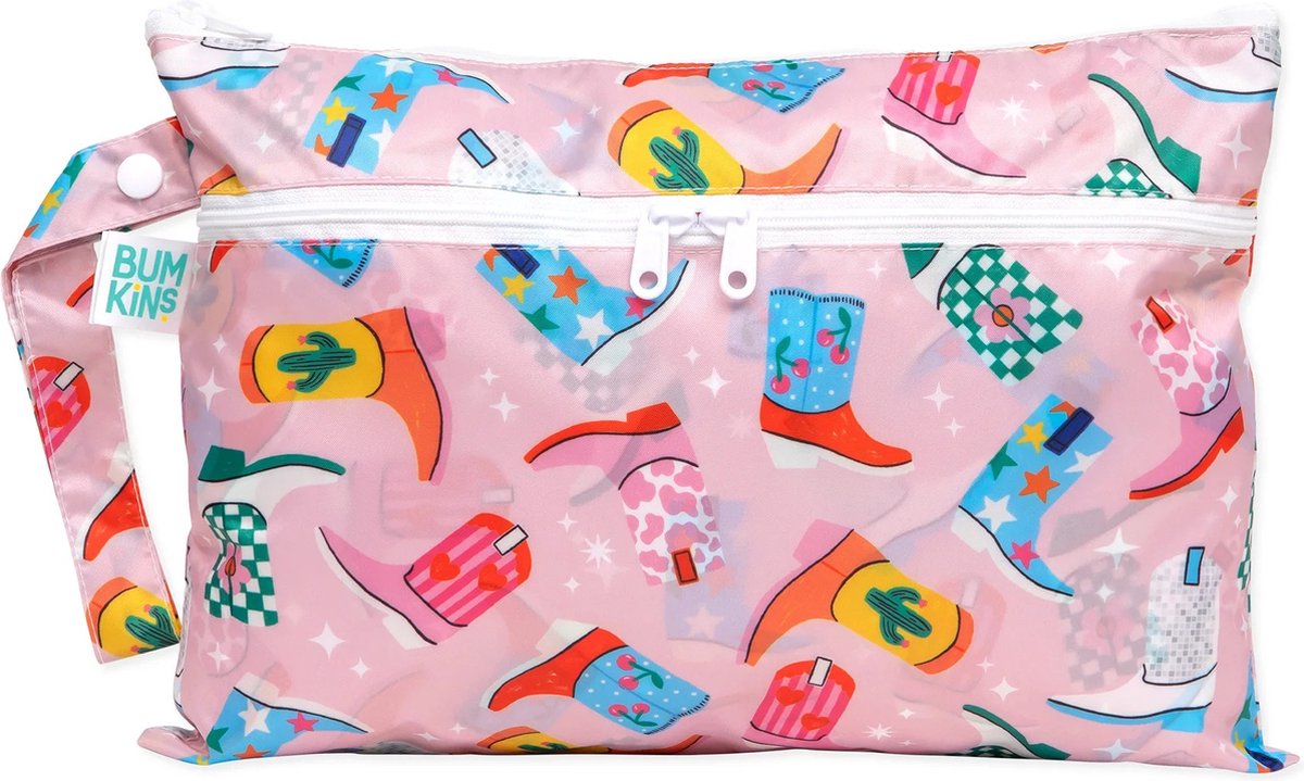 Bumkins - Wet / Dry Clutch | met 2 Vakken - Waterdichte Luierzak & Waszak - Wetbag voor Nat en Droog - Boots