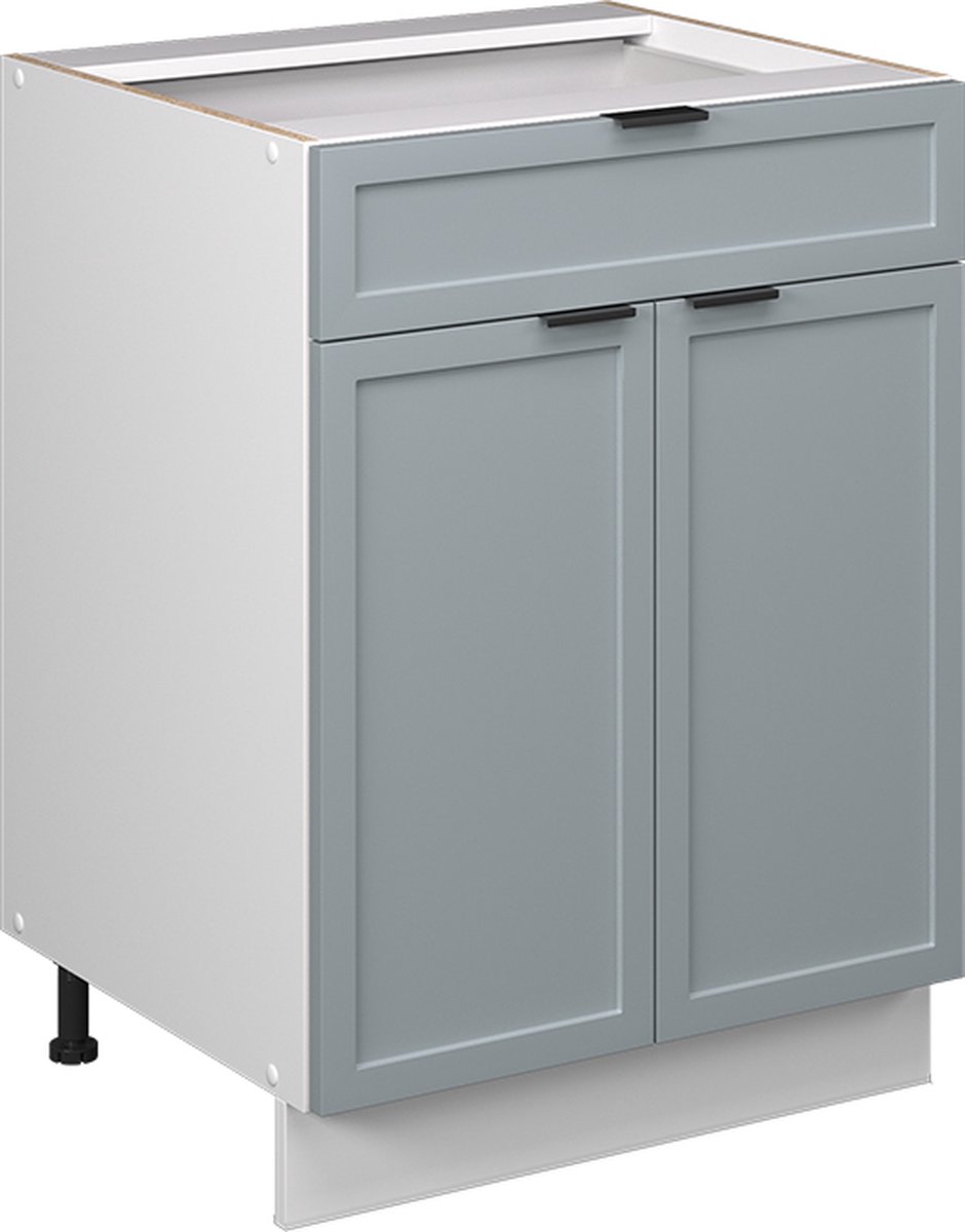 Vicco Fame-Line Keukenonderkast – 60 cm met lade, zonder werkblad Licht blauw-grijs Licht blauw-grijs/Wit