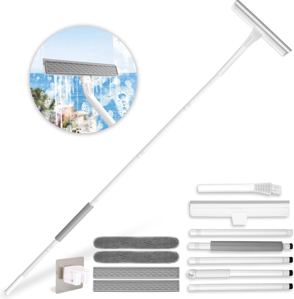Goedkoopste Professionele Raamwisser Set met Buigbare Kop en Microvezeldoeken voor Autoruiten en Hoge Ramen