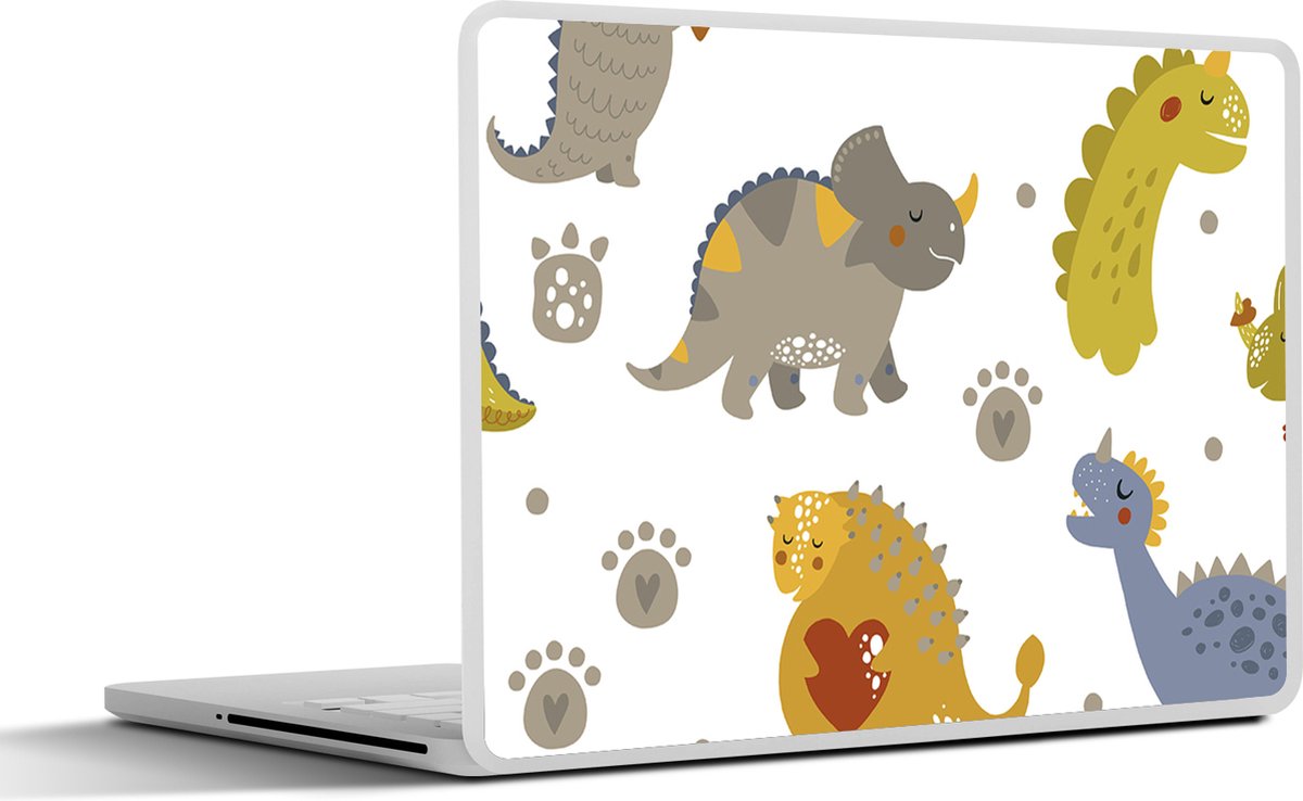 Laptop sticker - 13.3 inch - Dinosaurus - Kinderen - Design - Jongens - Meisjes - Kinderen - 31x22,5cm - Laptopstickers - Laptop skin - Cover