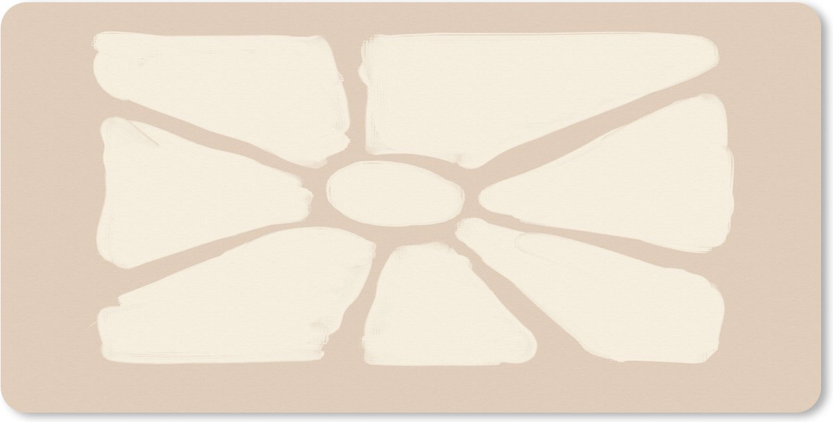 Muismat XXL 120x60 cm - Bureau onderlegger - Bureau mat Bloemen - Pastel - Beige - Kunst - Bureaumat - Gaming mousepad xl - Bureaulegger groot - Computer deskmat