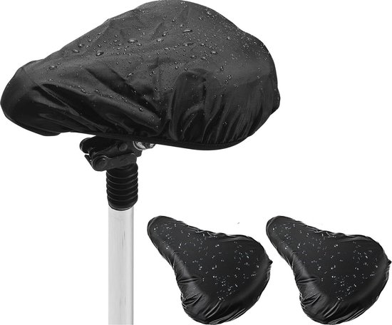 3x Zwarte Zadelhoezen Waterdicht - Voordelige Zadelhoezen Voor De Fiets Zadelhoes Pvc Coating Regenhoes Fietsaccessoires