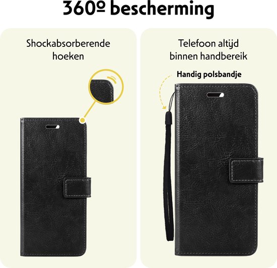 Étui pour Google Pixel 9 Case Book Case Cover Wallet Cover avec 2x protecteur d'écran - Étui pour Google Pixel 9 Case Bookcase Cover - Zwart