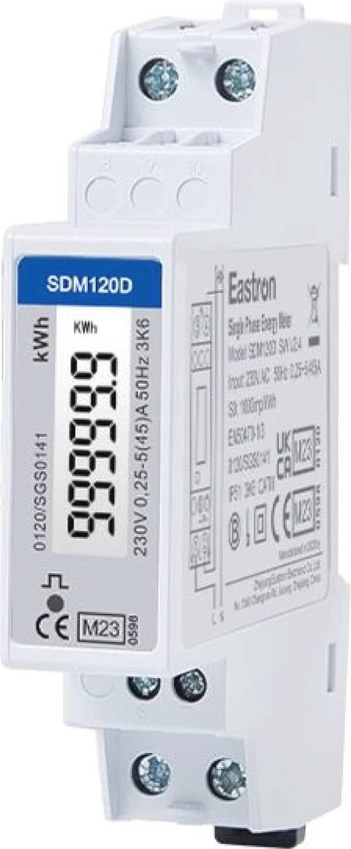 Elektrische Energiemeter 45A - Realtime Energieverbruik Monitor voor Huishoudens en Kantoorgebruik