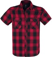 Brandit - Checkshirt Halfsleeve Overhemd - 3XL - Rood/Zwart