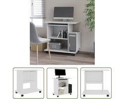 vidaXL Bureaus - Computerbureau - Computerbureau 80x50x75 cm bewerkt hout wit - Laptop Tafel - Kantoorruimte - Thuiswerkplek