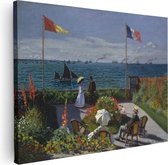Artaza Canvas Schilderij Het Terras van Sainte-Andresse - Claude Monet - 80x60 - Kunst - Canvas Print - Muurdecoratie