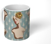 Mok - Koffiemok - Patroon - Parijs - Bloem - Mokken - 350 ML - Beker - Koffiemokken - Theemok