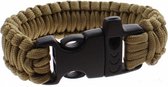 Paracord survivalarmband met fluit 23 cm bruin