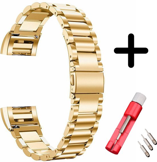 Bracelet Strap-it Fitbit Charge 2 acier doré + trousse à outils | bol.com