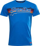 Superdry - Heren T-Shirt - Cali Striped - Slimfit - Blauw