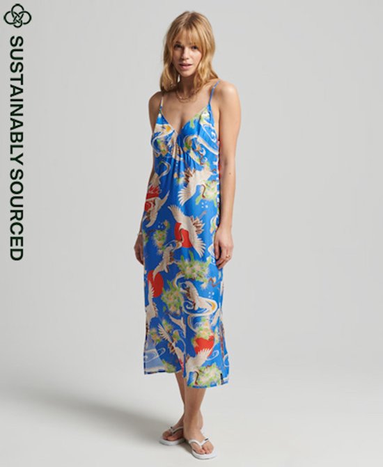 Superdry Dames Vintage midi-slipjurk